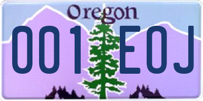 OR license plate 001EOJ