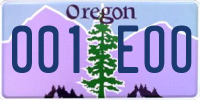 OR license plate 001EOO