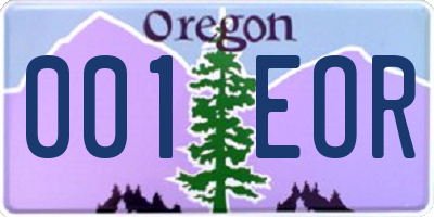 OR license plate 001EOR