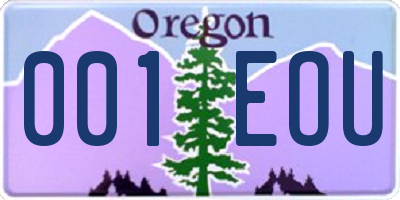 OR license plate 001EOU