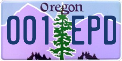 OR license plate 001EPD