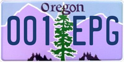 OR license plate 001EPG