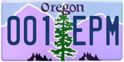 OR license plate 001EPM
