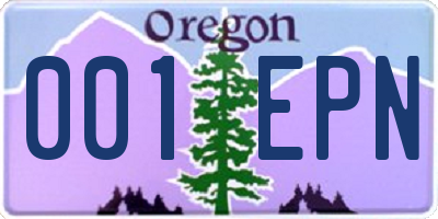 OR license plate 001EPN