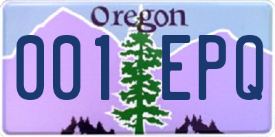 OR license plate 001EPQ