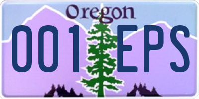 OR license plate 001EPS