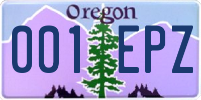 OR license plate 001EPZ