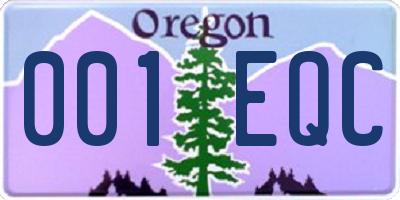 OR license plate 001EQC