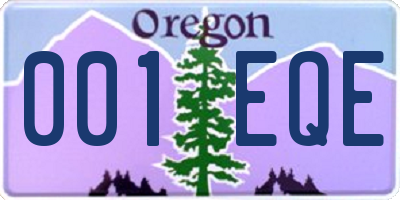 OR license plate 001EQE