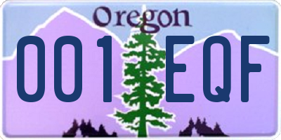 OR license plate 001EQF