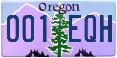 OR license plate 001EQH