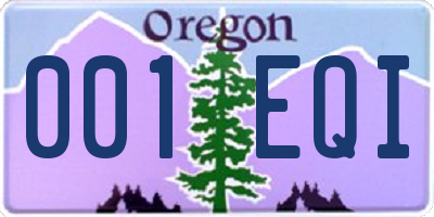 OR license plate 001EQI