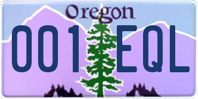 OR license plate 001EQL