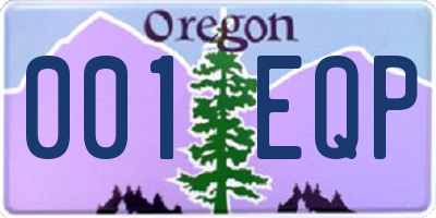 OR license plate 001EQP