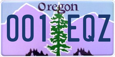 OR license plate 001EQZ