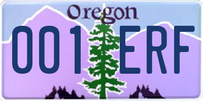 OR license plate 001ERF