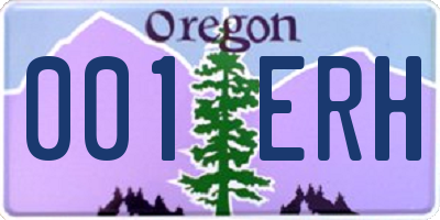 OR license plate 001ERH