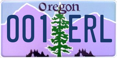 OR license plate 001ERL