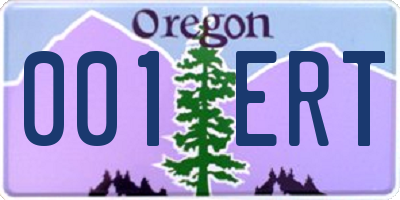 OR license plate 001ERT