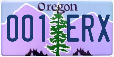 OR license plate 001ERX