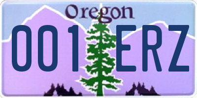 OR license plate 001ERZ