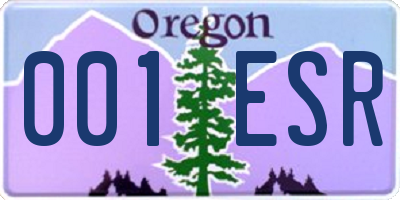 OR license plate 001ESR