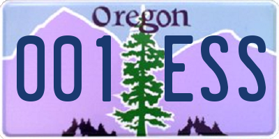 OR license plate 001ESS