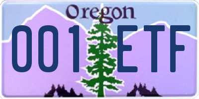 OR license plate 001ETF