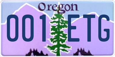 OR license plate 001ETG