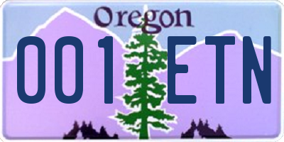 OR license plate 001ETN