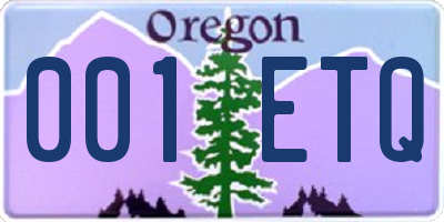 OR license plate 001ETQ