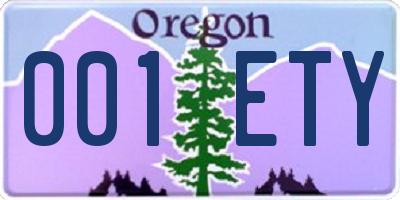 OR license plate 001ETY