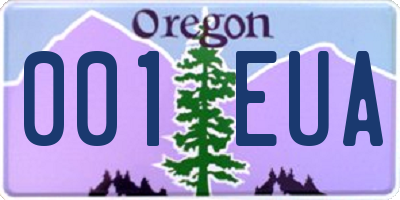 OR license plate 001EUA