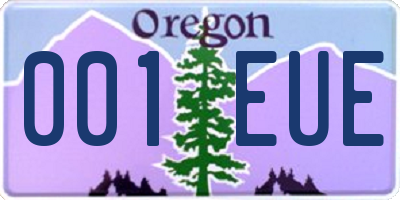 OR license plate 001EUE