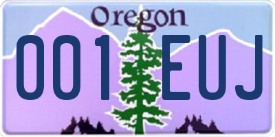 OR license plate 001EUJ