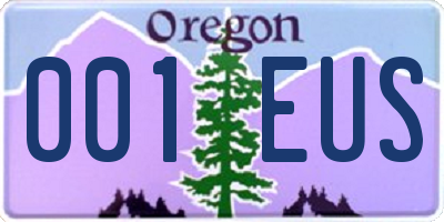 OR license plate 001EUS