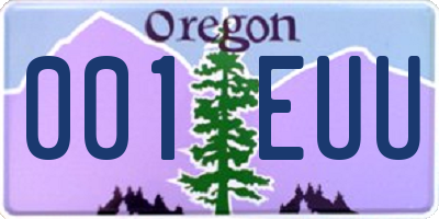 OR license plate 001EUU