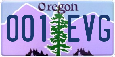 OR license plate 001EVG