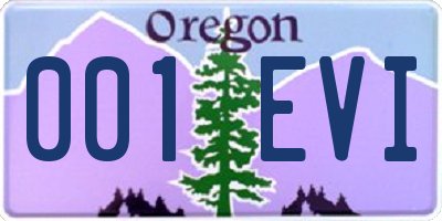 OR license plate 001EVI