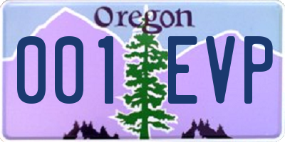 OR license plate 001EVP