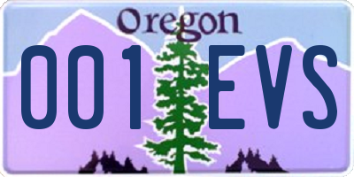OR license plate 001EVS