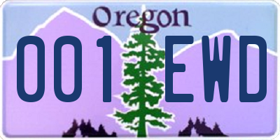 OR license plate 001EWD