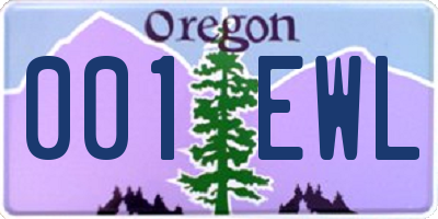 OR license plate 001EWL