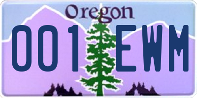 OR license plate 001EWM