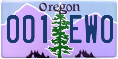 OR license plate 001EWO