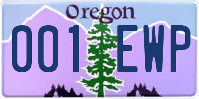 OR license plate 001EWP