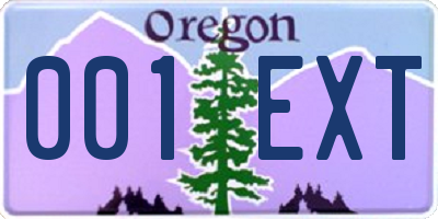 OR license plate 001EXT