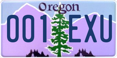 OR license plate 001EXU