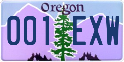 OR license plate 001EXW