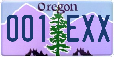 OR license plate 001EXX
